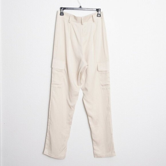NEW Uncle Studios Cargo Pant Straight Leg High Rise Button Fly Cream Tan Medium - Picture 6 of 8